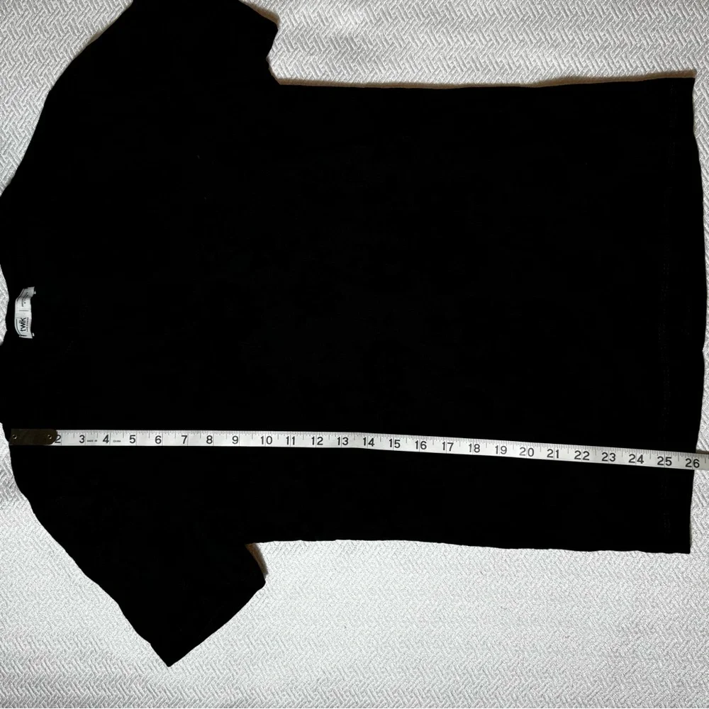 TWIK Black Velvet Short Sleeve Tee Floral Pattern Flocked Burn-out Style Size S - Picture 9 of 9